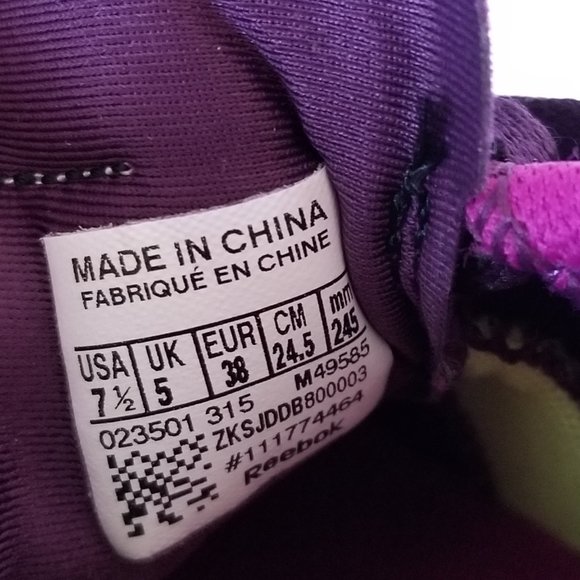 Reebok Purple Sneakers  Size  7.5 - Picture 10 of 13